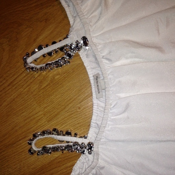Boston Proper Size 2 Blouse White Off Shoulders - Picture 6 of 7